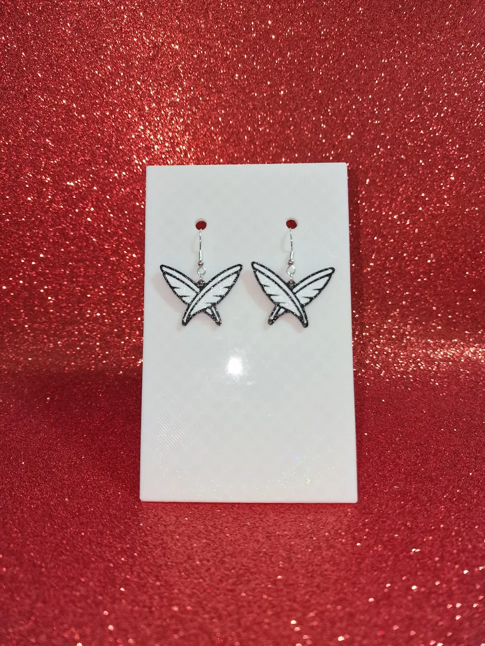 Writer feathers earrings view 2