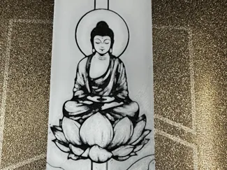 Buddha on a lotus flower white background bookmark