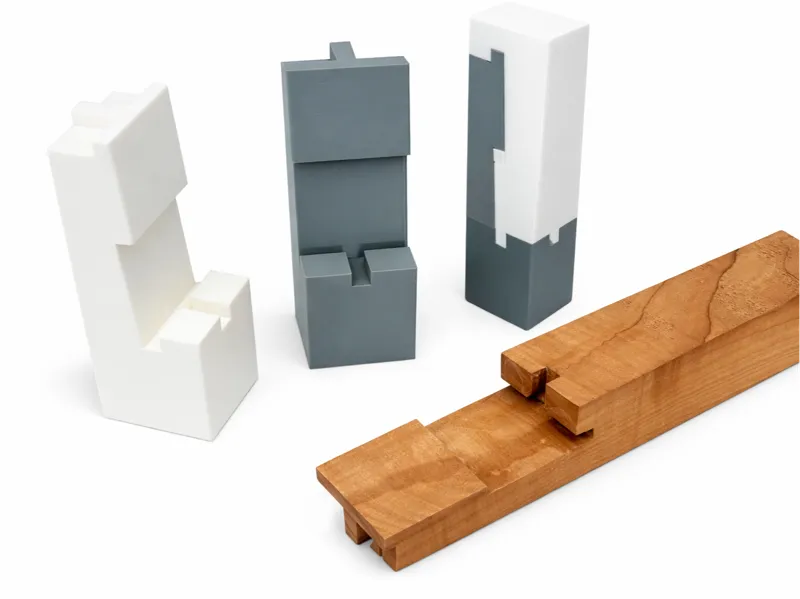 Kanawa-tsugi Wood Joinery Model - 金輪継