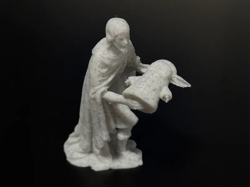 Wise Men Holding Santa Baby Yoda (Grogu) Nativity