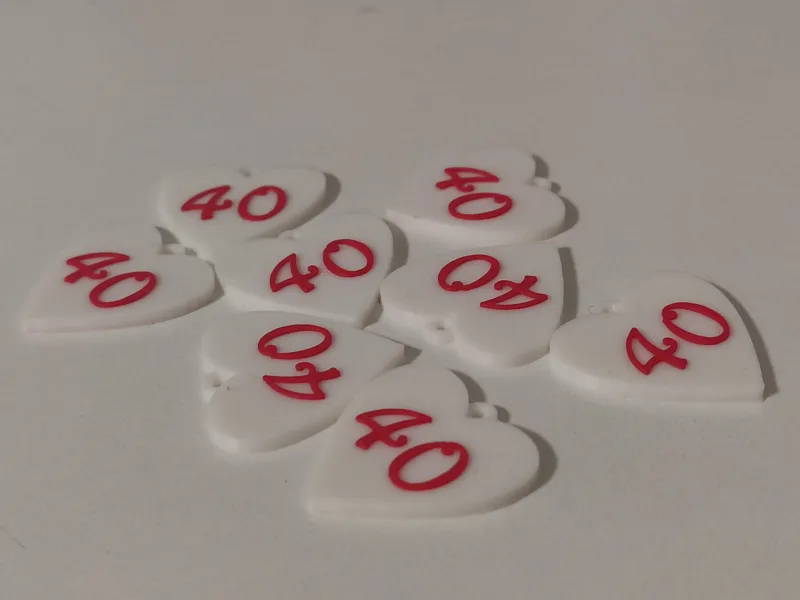 Heart Earrings 40 Bicolor - NO AMS