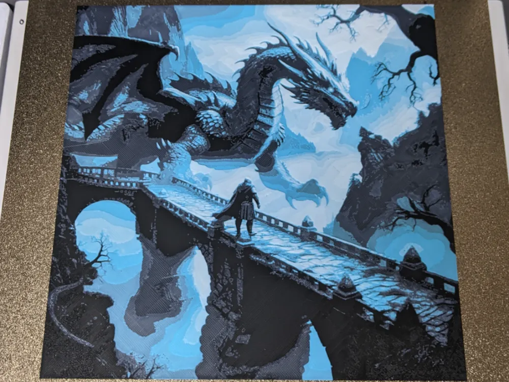 Knight & Dragon HueForge with frame by ogre56 MakerWorld: Download Free ...