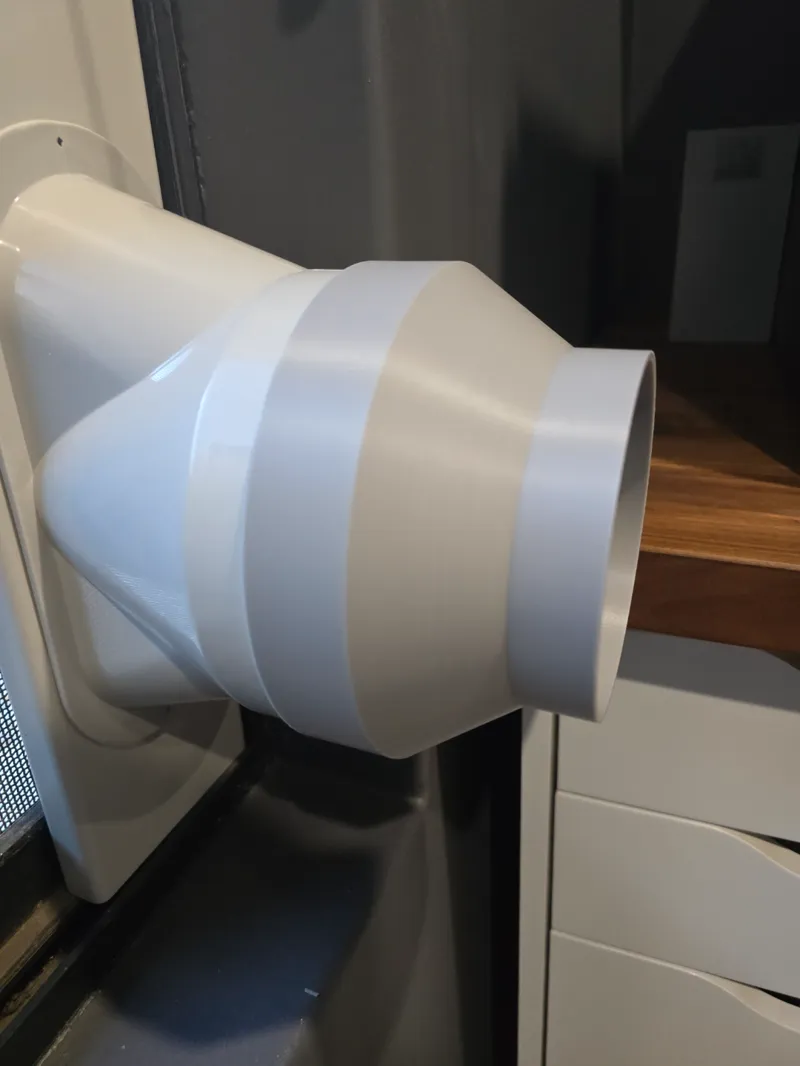 Ducting Reducer - 100mm duct to window aircon vent