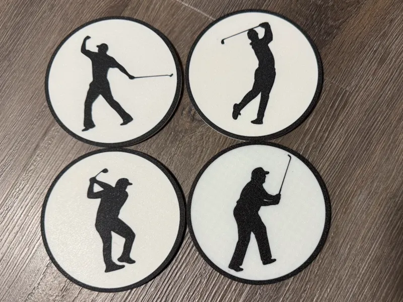Legendary Golfer Silhouette Coaster Set