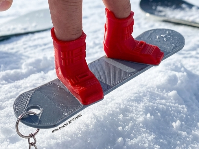 Snowboard Finger Keychain