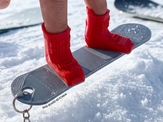 Snowboard Finger Keychain