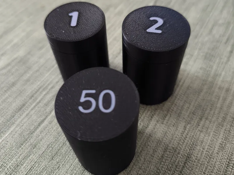 Euro Coin Capsules (1€, 2€, 50ct) - Screw Top