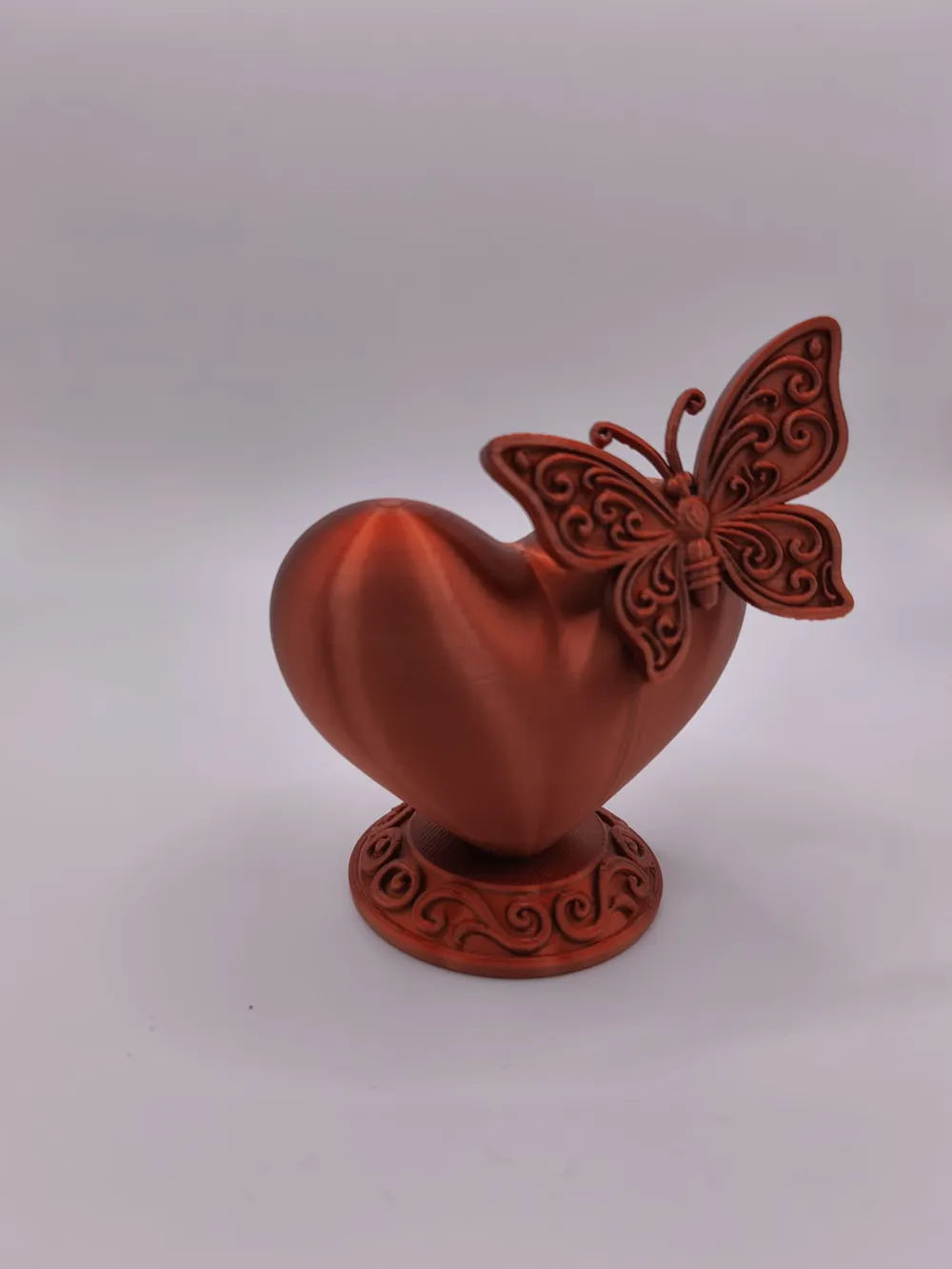 Elegant Heart with Butterfly - Free 3D Print Model - MakerWorld