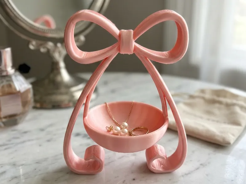 Luxury Coquette Bow Jewelry Dish Vanity Ring Hold