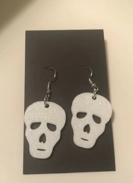 Skull earrings view 2