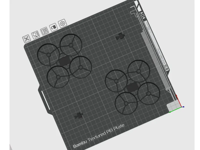drone frame with mount (2x scaled down 1 plate)