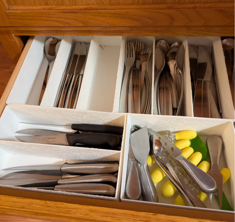 Silverware size drawer inserts