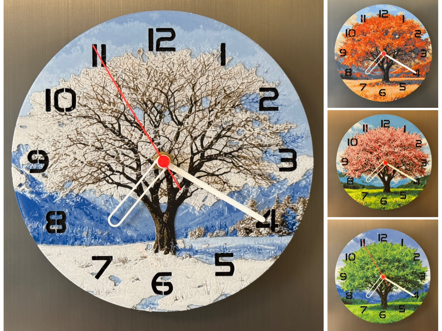 Wall / table clock 4 seasons winter