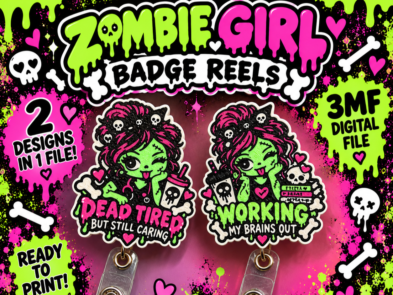 Zombie Girl Badge Reels 3D model