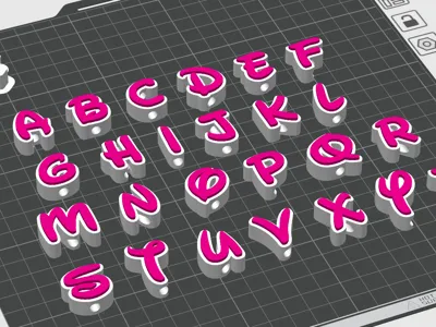 Disney style letters A-Z | Cord type keychains