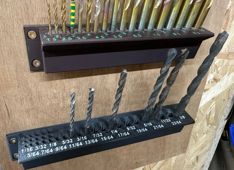 Wall Mount Drill bit Holder (Imperial)
