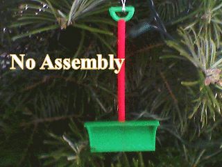 snow shovel Christmas tree ornament