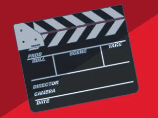 Movie director claperboard prop