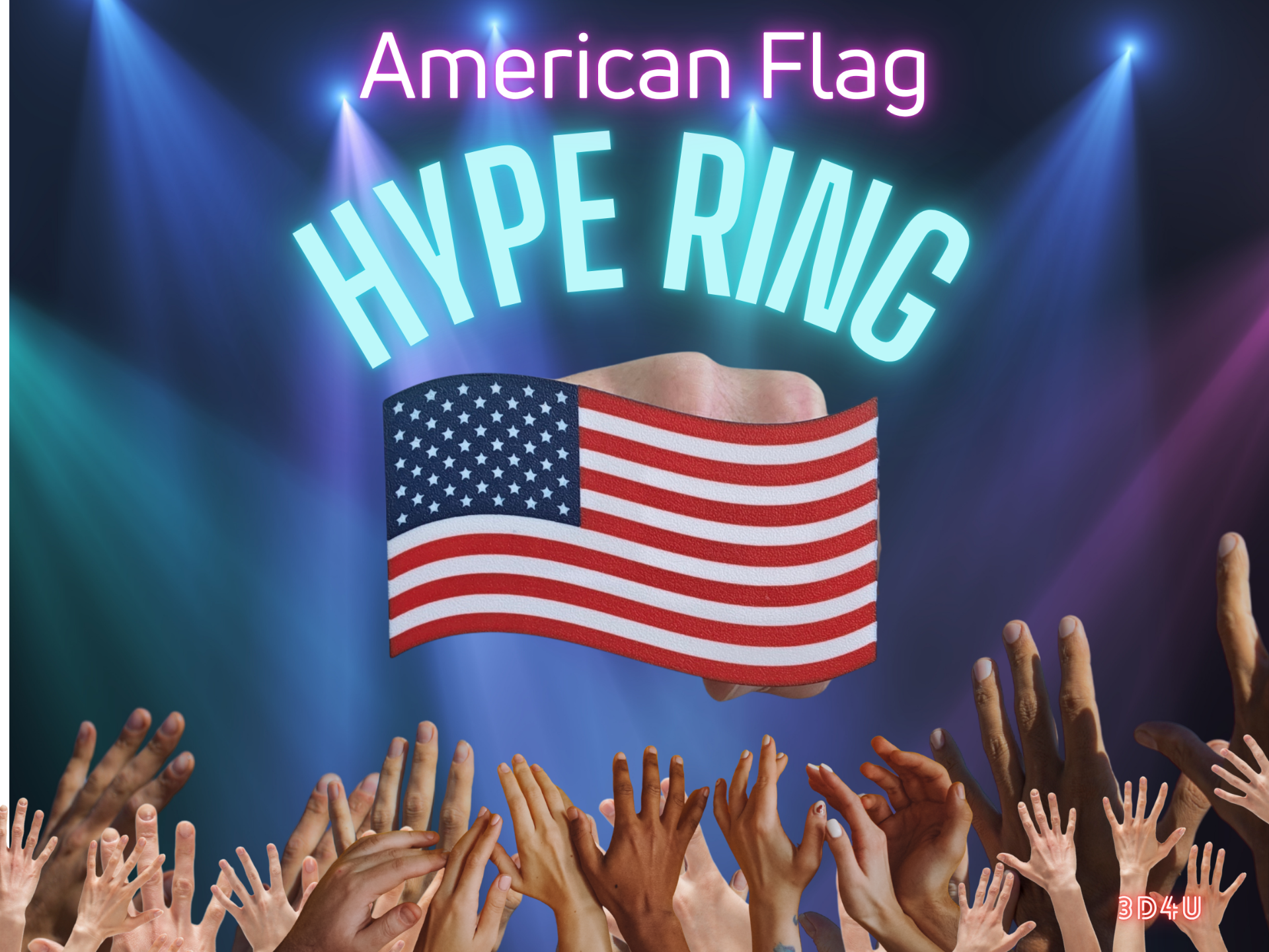 US flag Hype Ring 