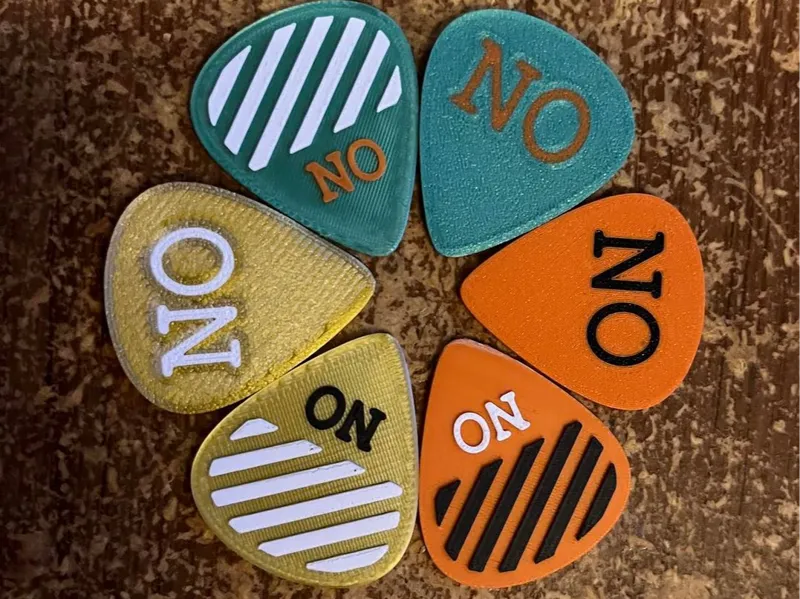 3 color Grippy Guitar pick 1MM easy initials