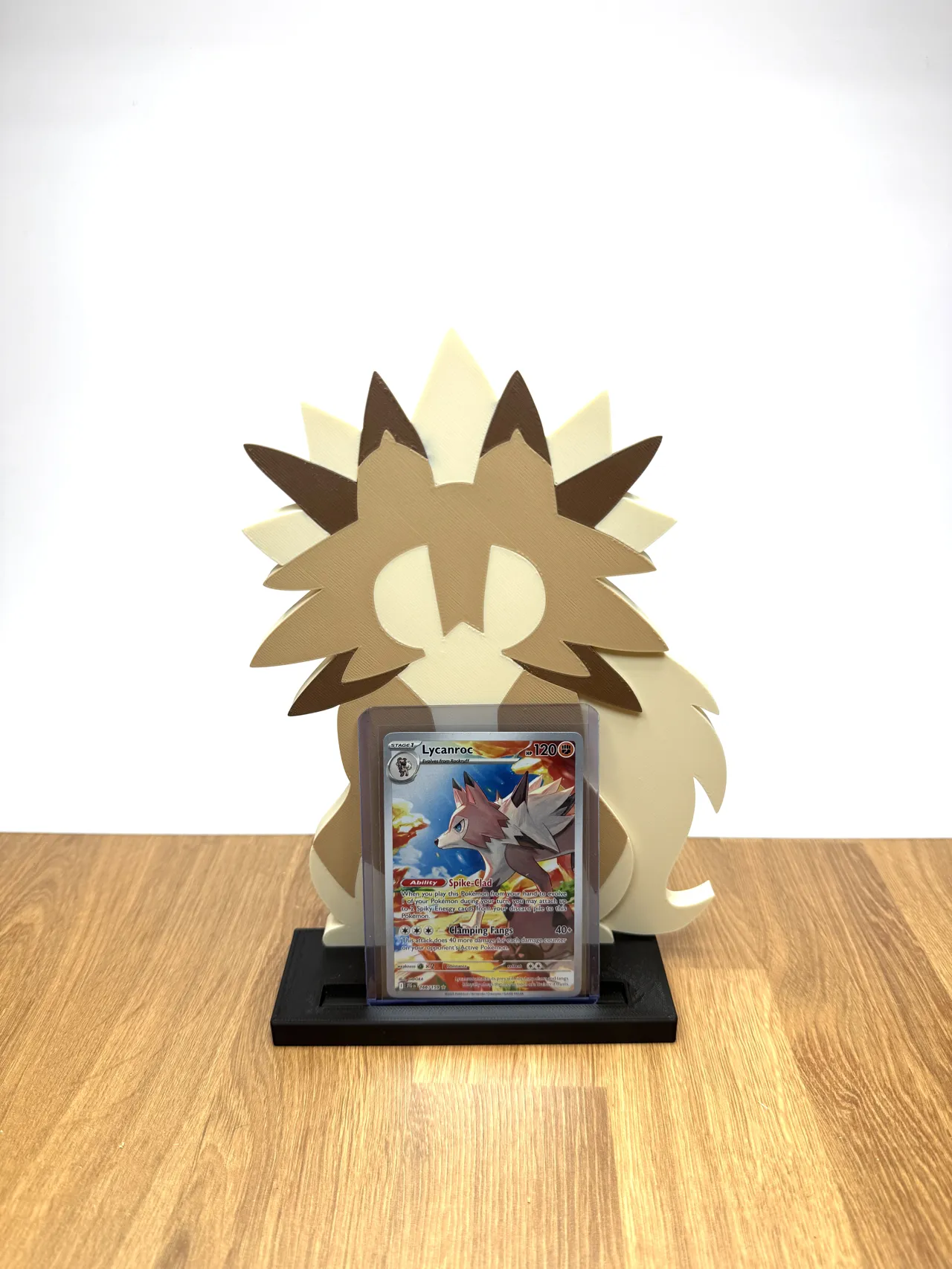 Lycanroc Pokemon card display stand view 2