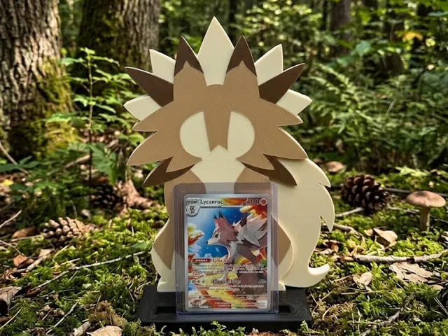 Lycanroc Pokemon card display stand