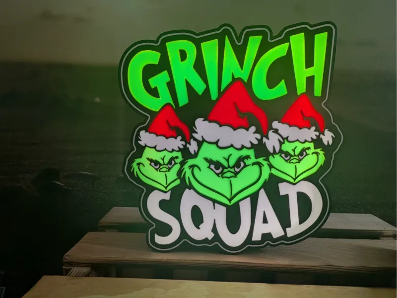 Grinch Squad 3D-LED Sign