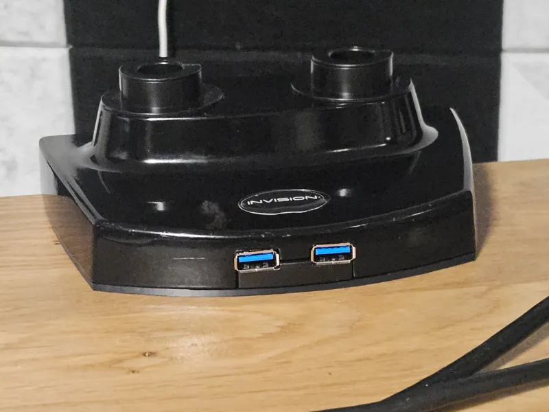 Dual monitor base support flange