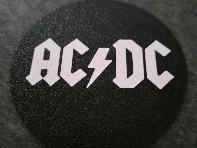 ACDC Untersetzer, Musik, Fan, zweifarbig, Rock