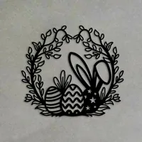 Couronne de Pâques minimaliste lapin et œufs — photo 3