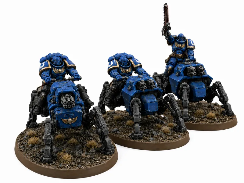 Grimdark Walk-Biker Squad - 3 Unique Sci-Fi Riders