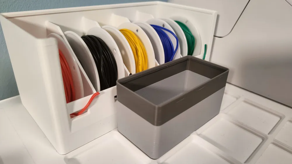 Gridfinity 5x Wire Spool Bin (2×4×11) - Free 3D Print Model - MakerWorld