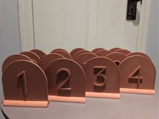 Wedding table numbers