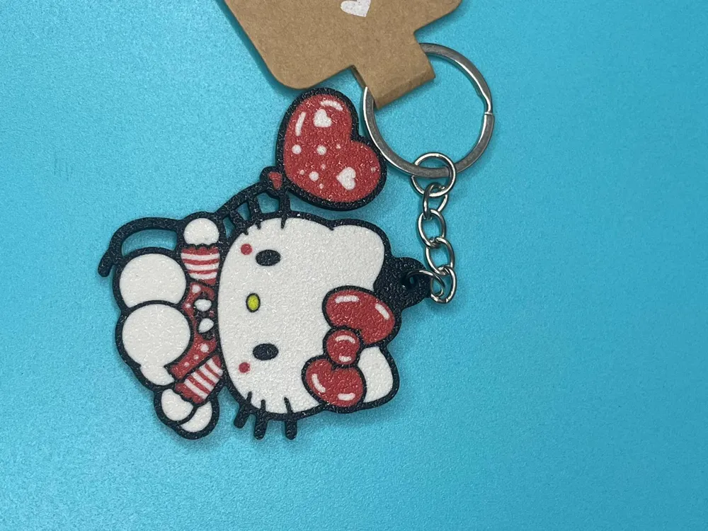 Hello Kitty Keychain - Free 3D Print Model - MakerWorld