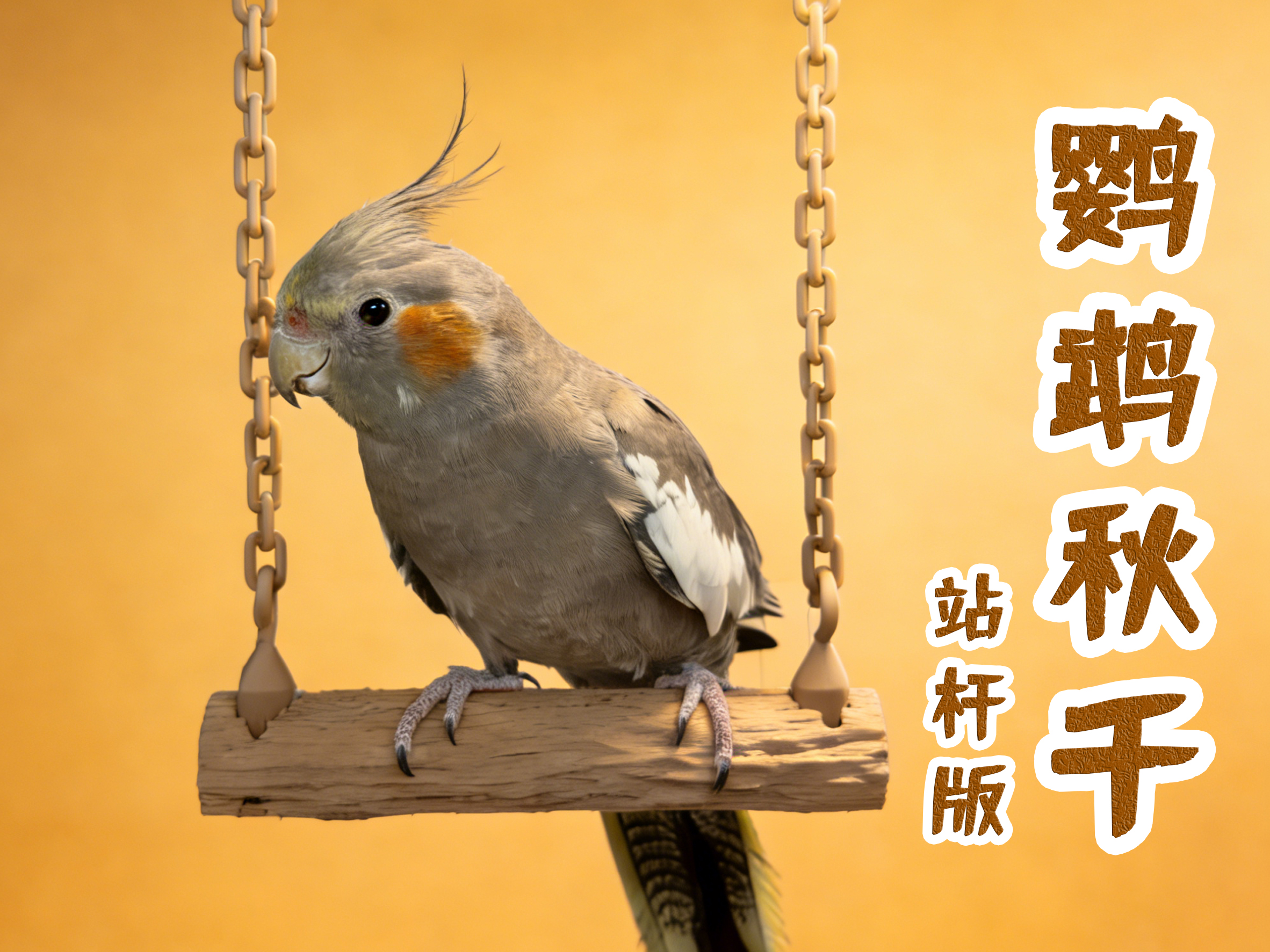 Miniatura 2 do modelo 3D 鹦鹉秋千（站杆版）