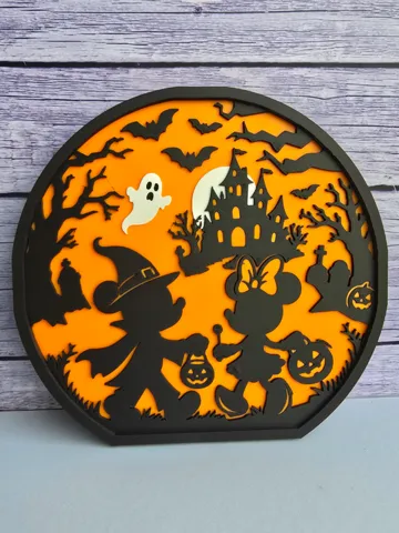 Letrero o emblema decorativo: Mickey Trick or Treating Halloween Sign — vista de referencia 2