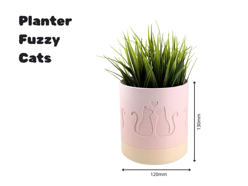 Planter Fuzzy Cats