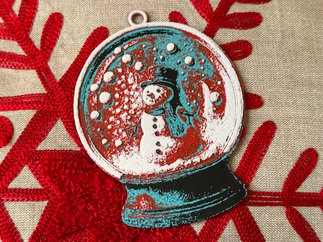 Snowman Snow globe Ornament and Earrings