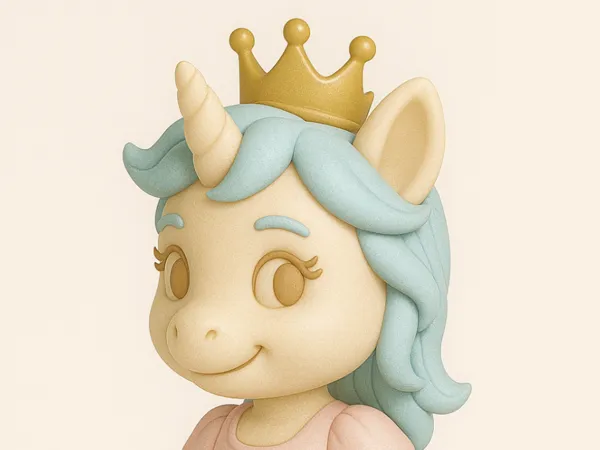 Figurine licorne couronnée — princesse fantastique