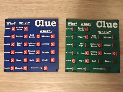 Clue Player Board - Say Goodbye to Pen & Paper! 