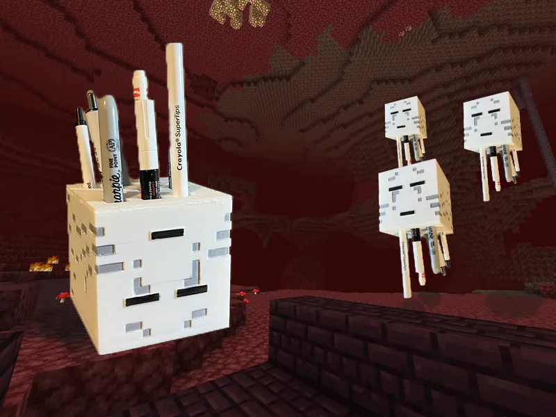 Minecraft Ghast Pen/Pencil Organizer