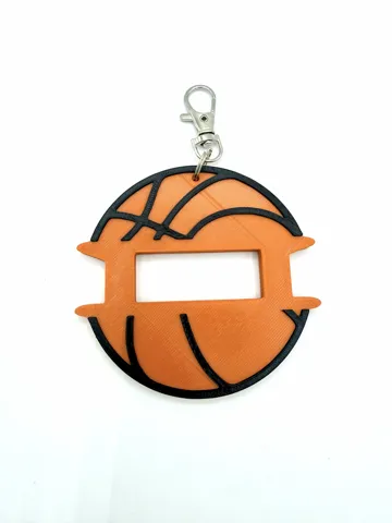 Accesorio para sujetar ligas de cabello: Basketball: Hair Tie Holder Bag Tag — vista de referencia 3