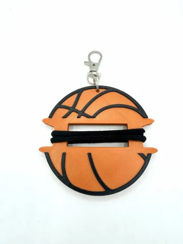 Accesorio para sujetar ligas de cabello: Basketball: Hair Tie Holder Bag Tag — vista de referencia 4