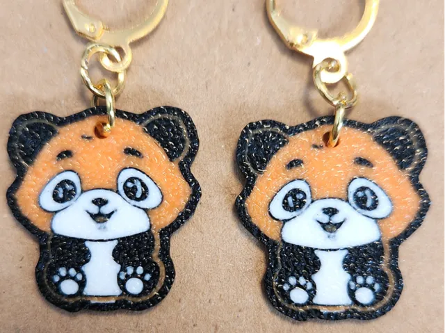 Boucles d'oreilles de panda roux