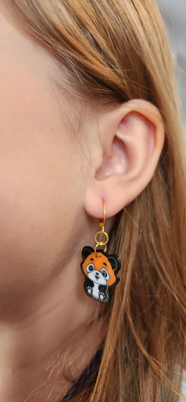 Boucles d'oreilles de panda roux view 2