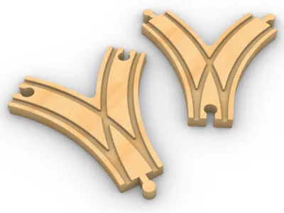 Y-junction, Switch with 2 Curves for NOPPI Railway