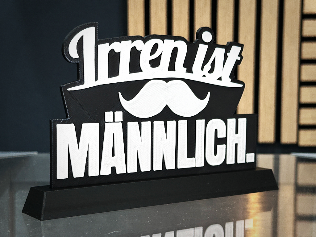 Irren ist männlich 3D-Print Schild als Geschenk 