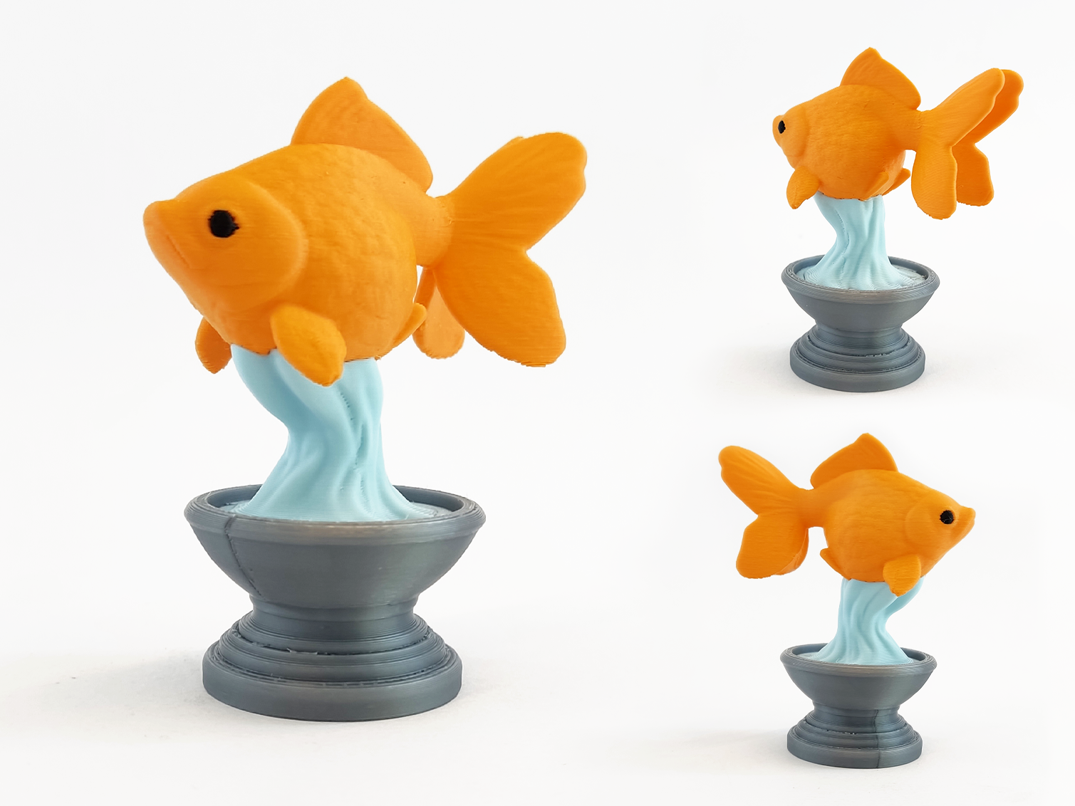 A Playful Pearlscale Goldfish Jumping Out!