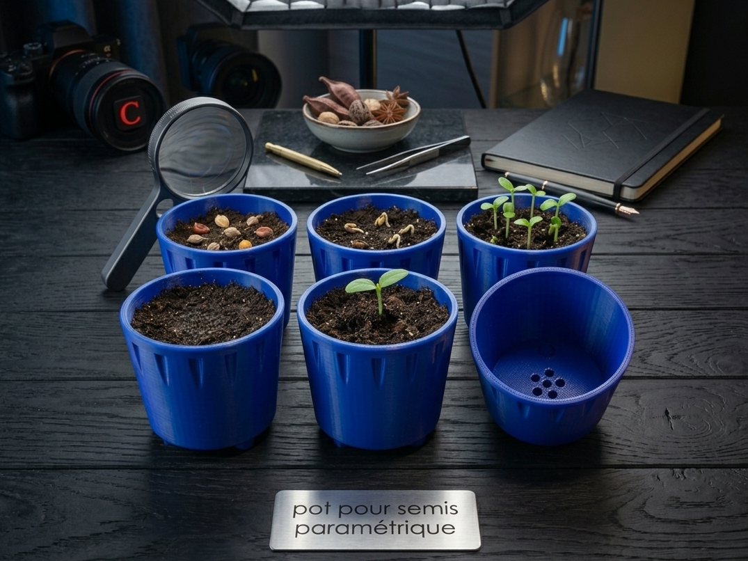 Parametric seedling pot — FDM no supports