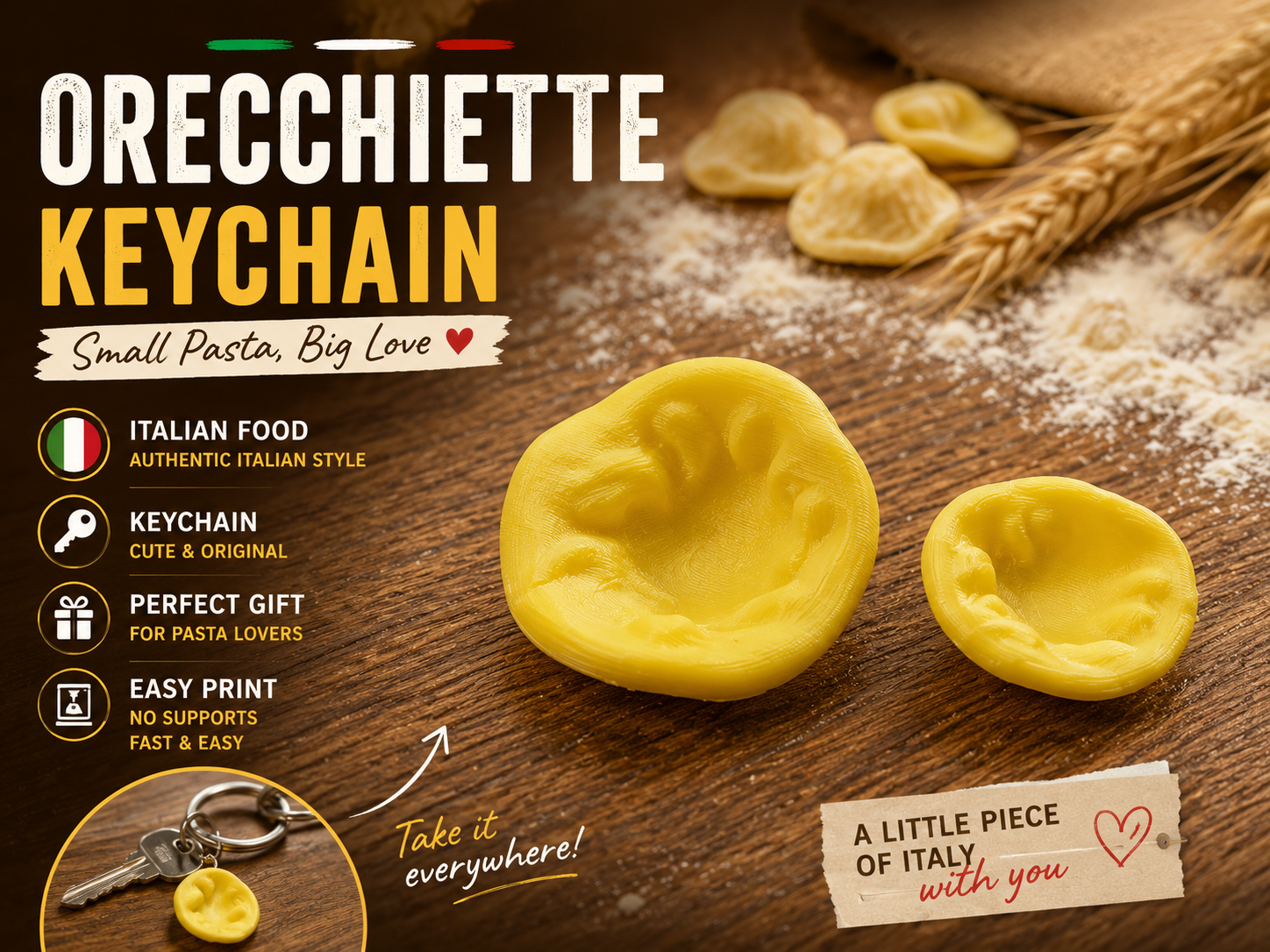 Orecchietta Keychain & Decor | Italy Pasta Gift
